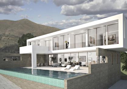 nouvelle villa en construction à vendre, La Mairena, Marbella vues mer, grande parcelle 30