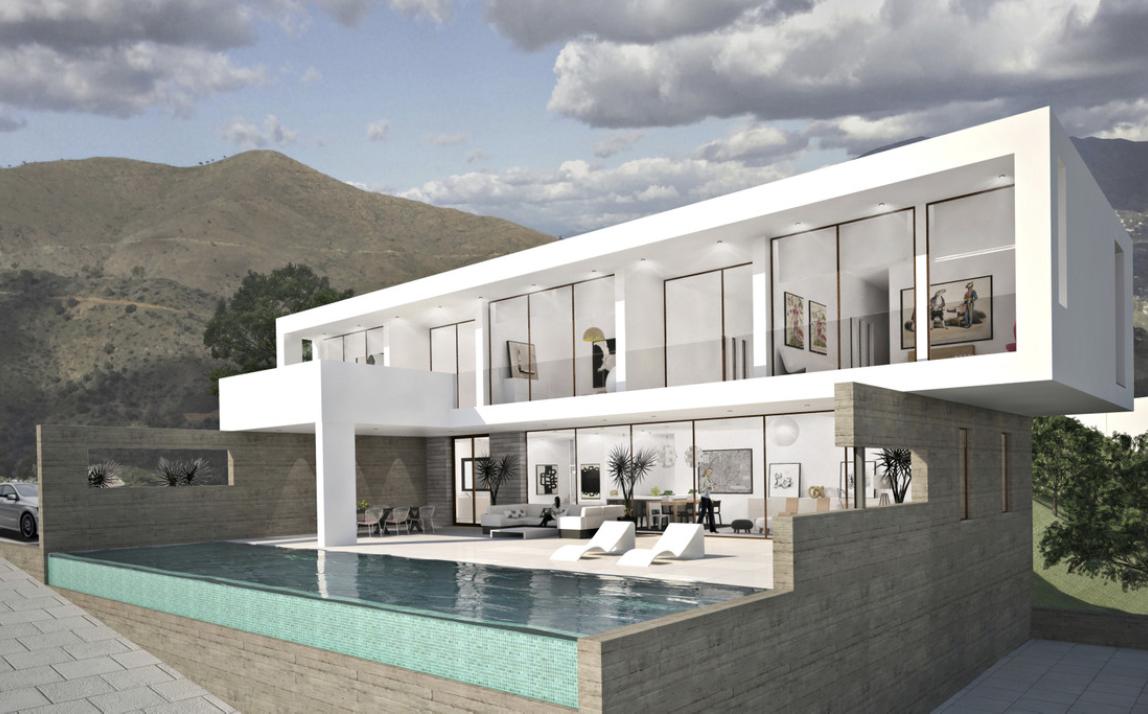 nouvelle villa en construction à vendre, La Mairena, Marbella vues mer, grande parcelle 11